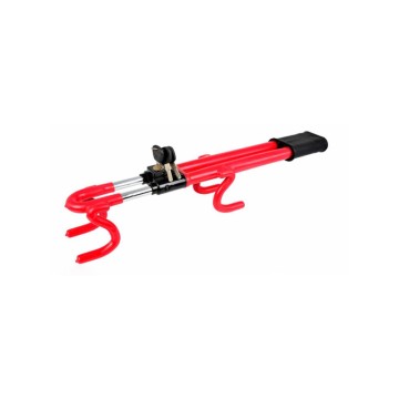 High Security Red Steering Wheel Lock Anti-Theft Device - Double Protection Design, High Quality Steel And Aluminum Material, Maximum Visibility, Prevent Theft